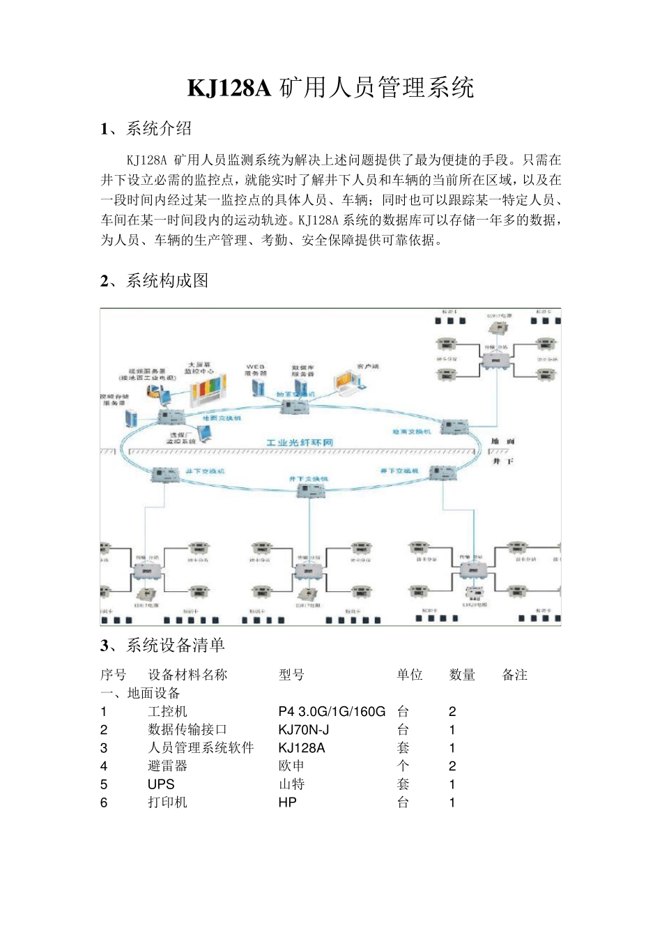 KJ128A矿用人员定位系统_第1页
