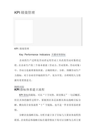 KPI绩效管理