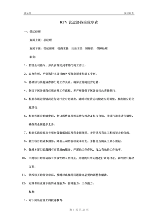 KTV营运部各岗位职责Y