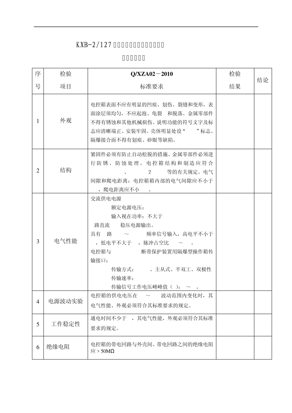 KXB电控箱出厂检验报告_第2页