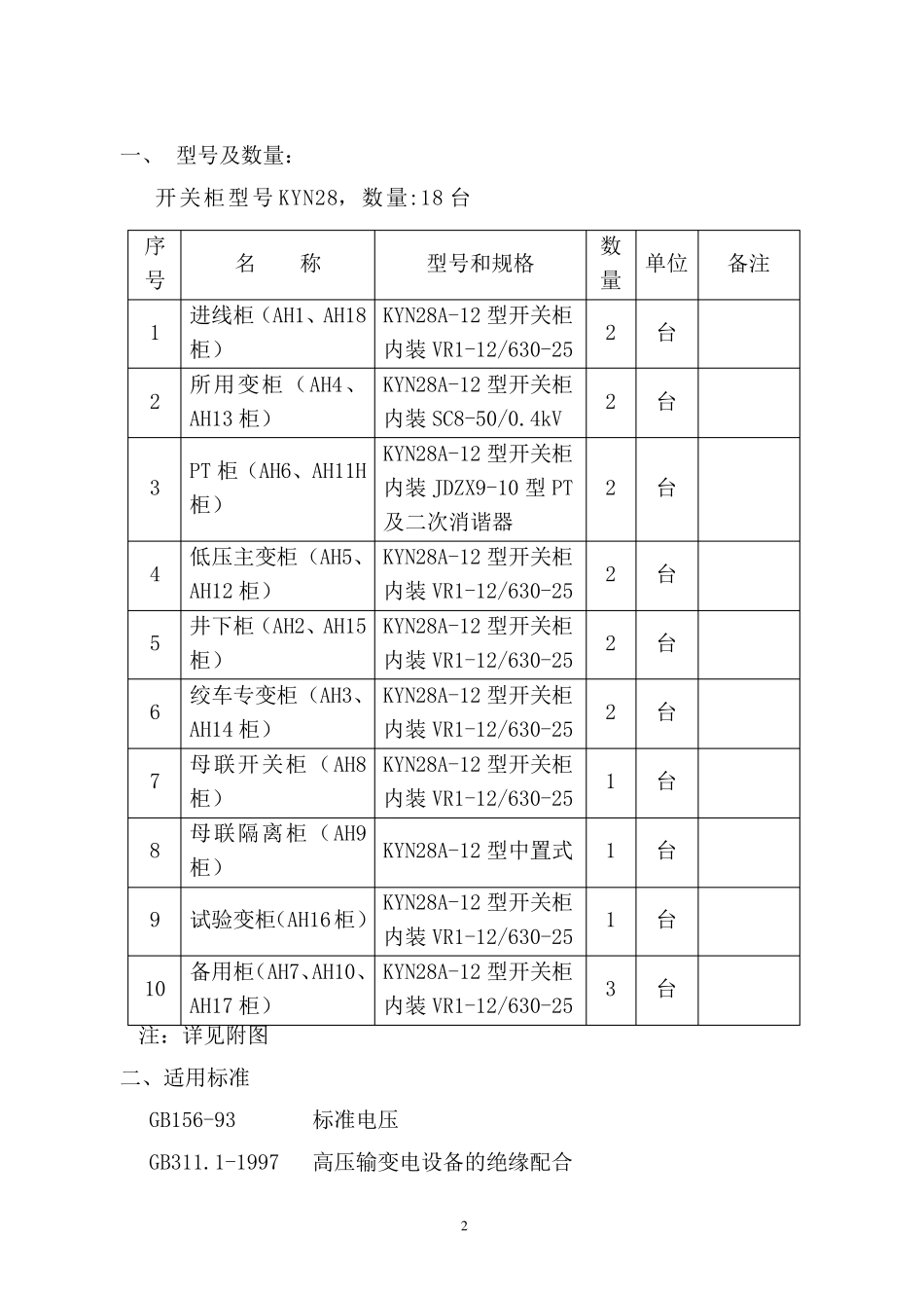 KYN28高压开关柜技术要求_第2页