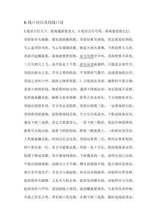 K线口诀以及均线口诀