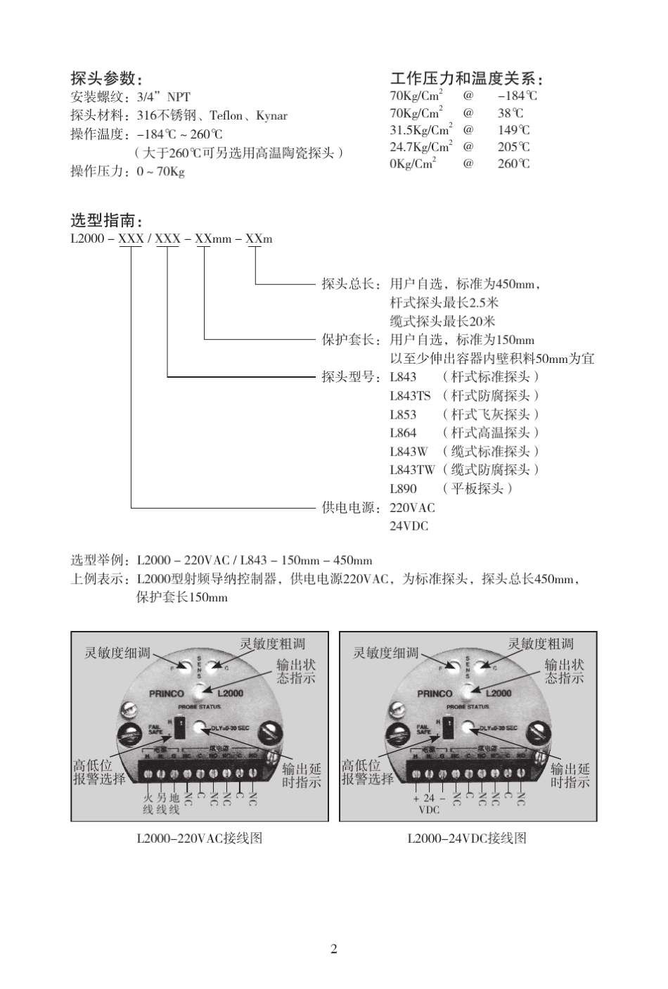 L2000射频导纳物位控制器说明书_第3页