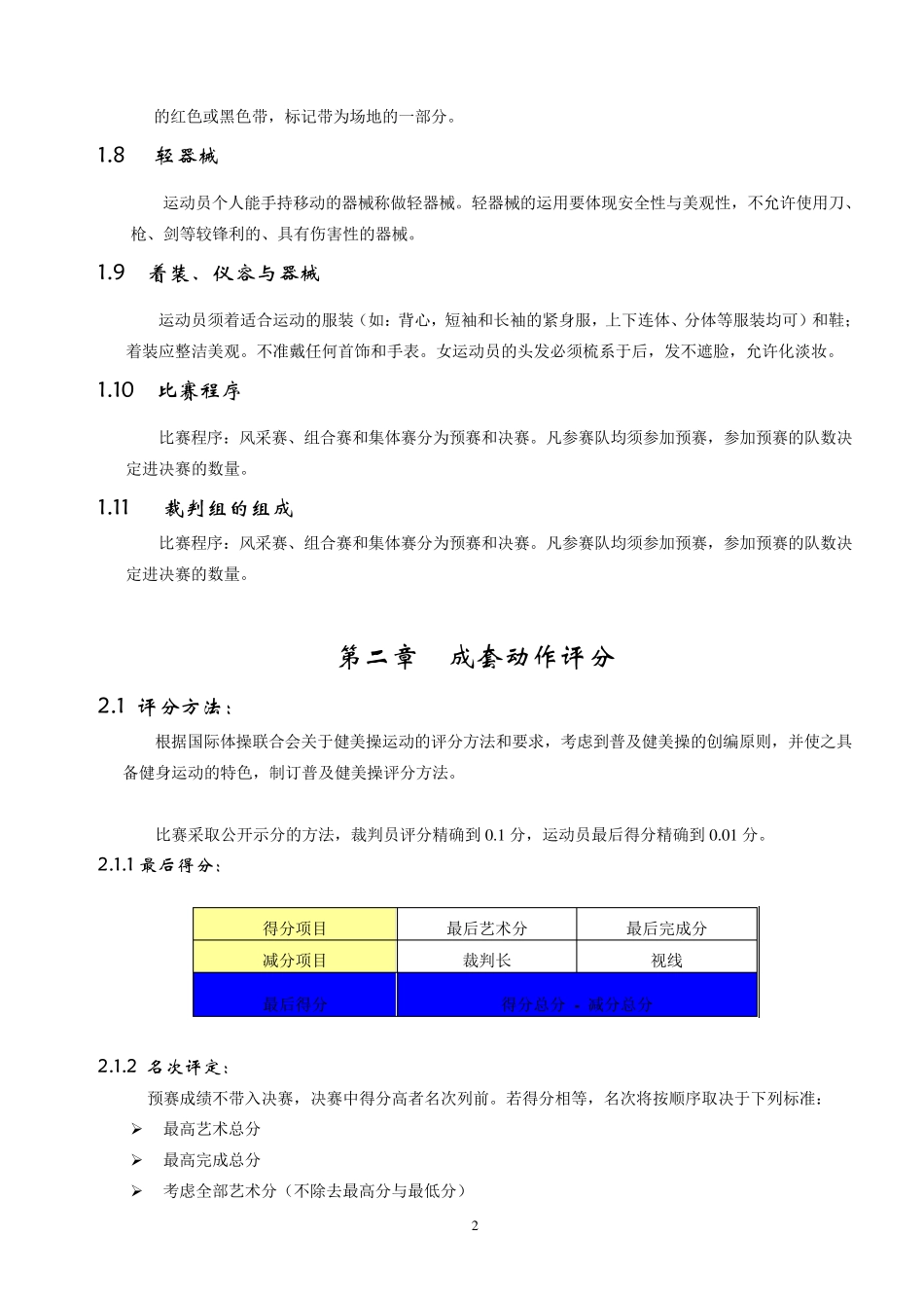 《普及组健美操竞赛规则》(20092012版)_第2页