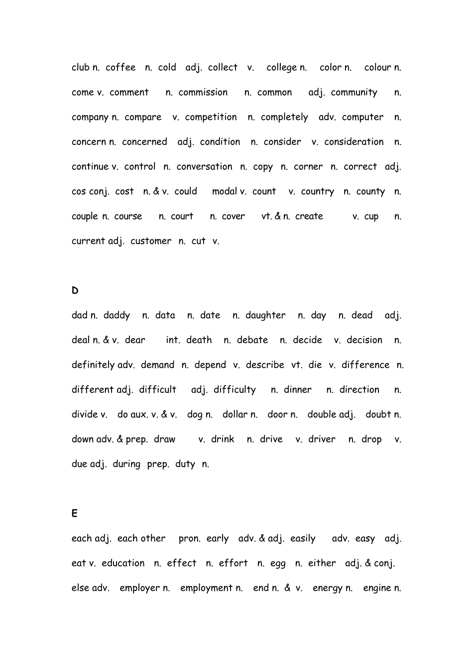 《朗文当代英语辞典》最常用3000词汇_第3页