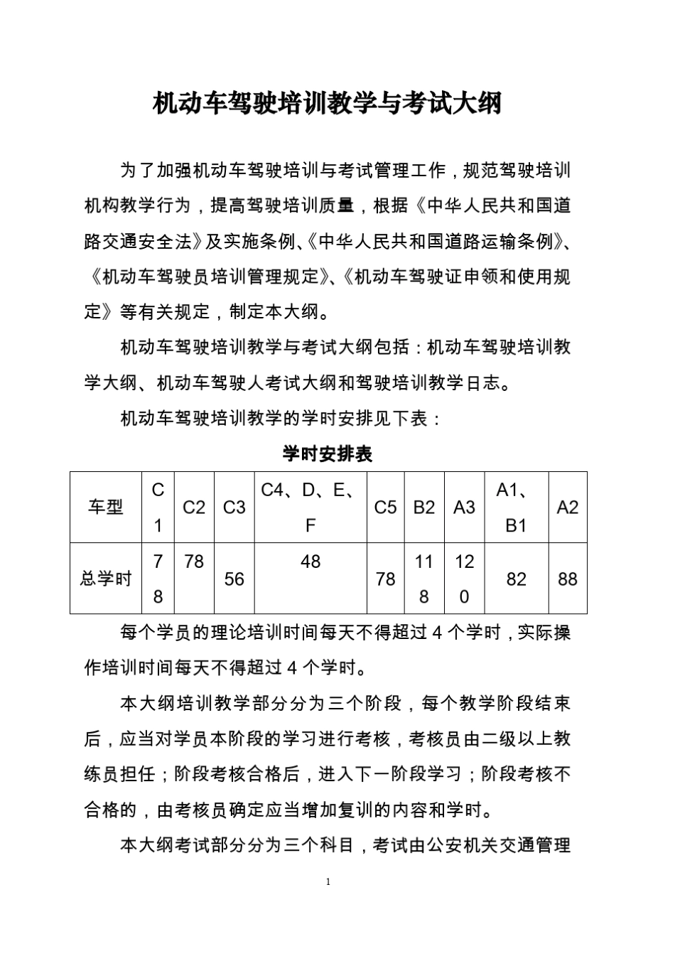 《机动车驾驶培训教学与考试大纲》[2013]版_第1页