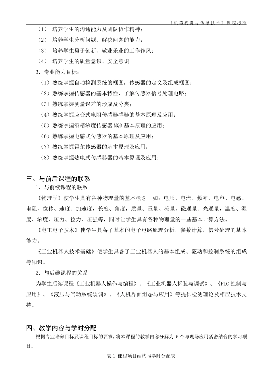 《机器视觉与传感技术》课程标准_第2页