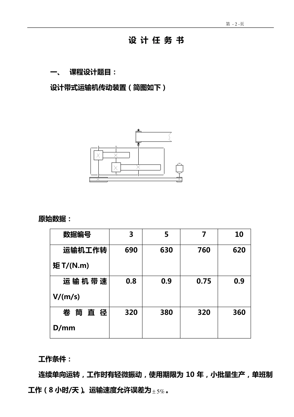 《机械设计课程设计》带式输送机说明设计_说明书_第2页