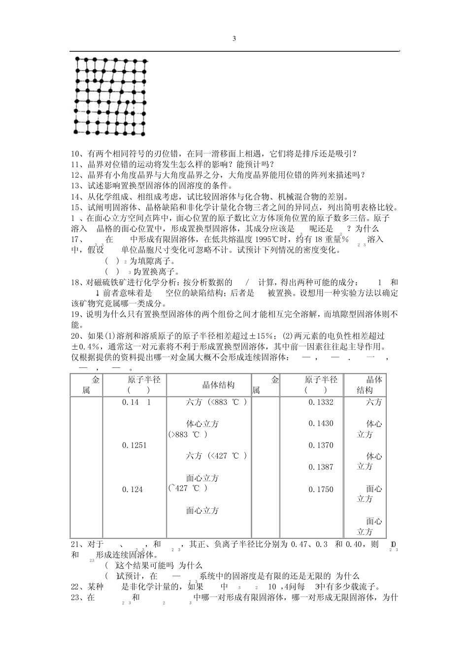 《材料科学基础》课后习题及参考答案_第3页