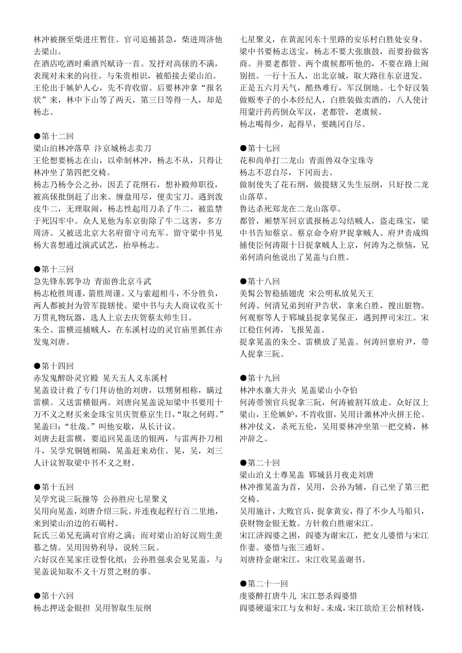 《水浒传》每回内容梗概11页打印版_第2页