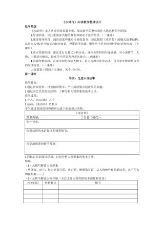 《水浒传》阅读教学设计