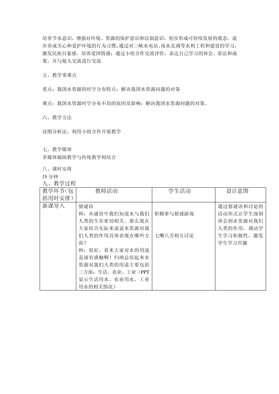 《水资源》教学设计_第2页