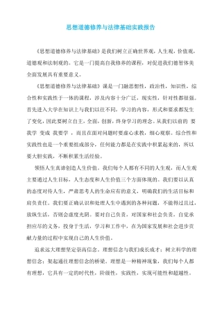 思想道德修养与法律基础实践报告