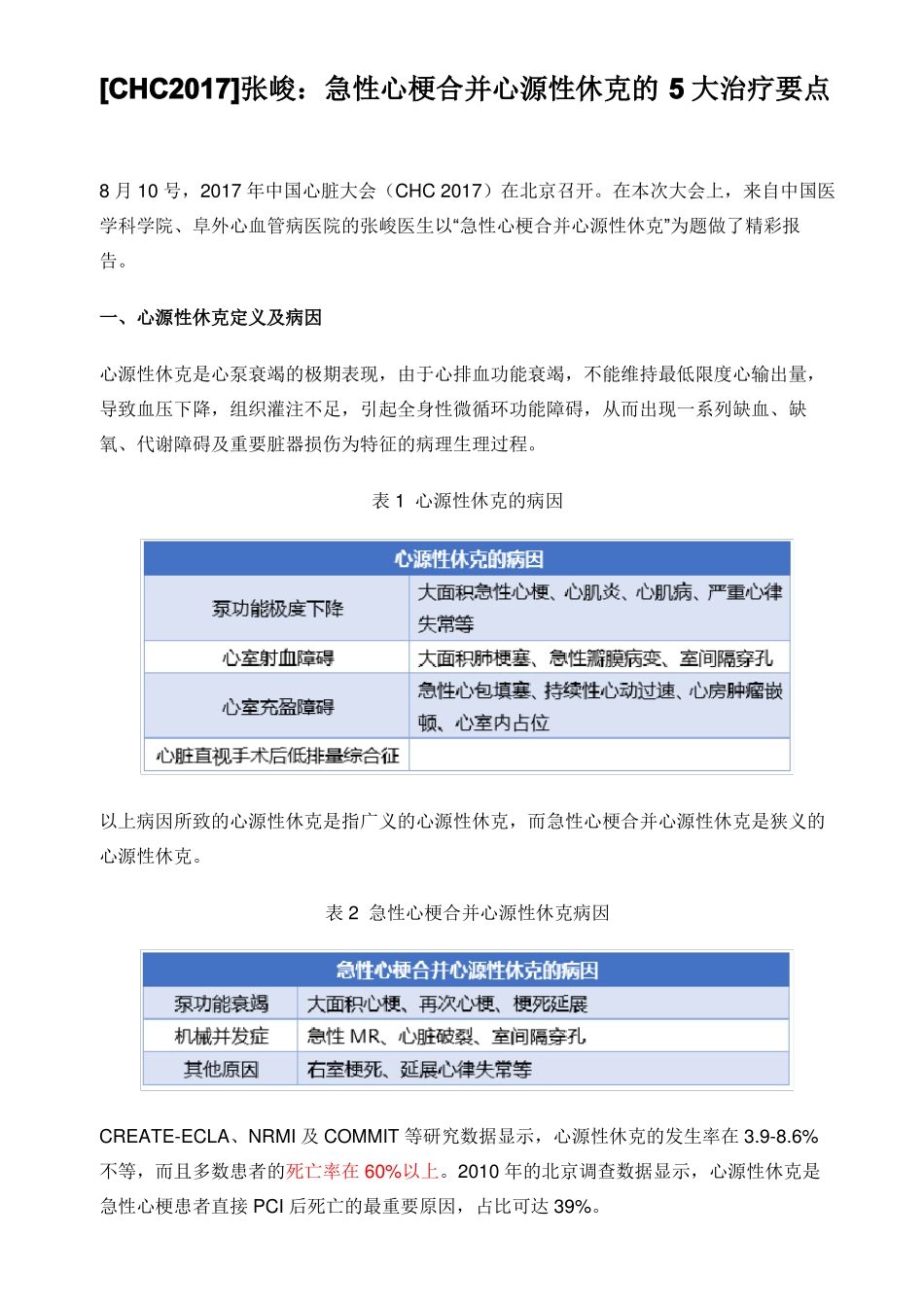 急性心梗合并心源性休克的5大治疗要点_第1页