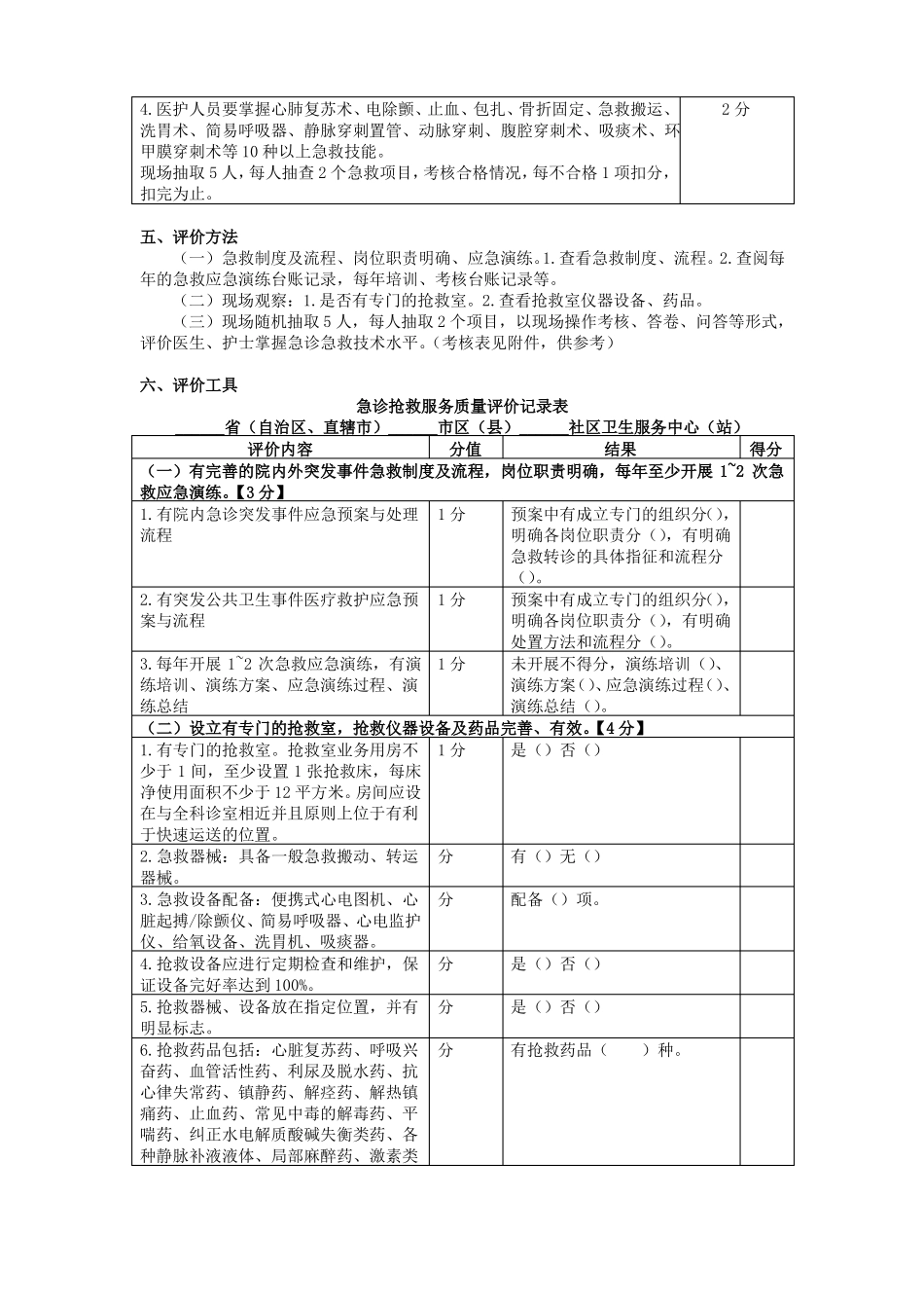 急诊急救项技能操作评价标准_第3页
