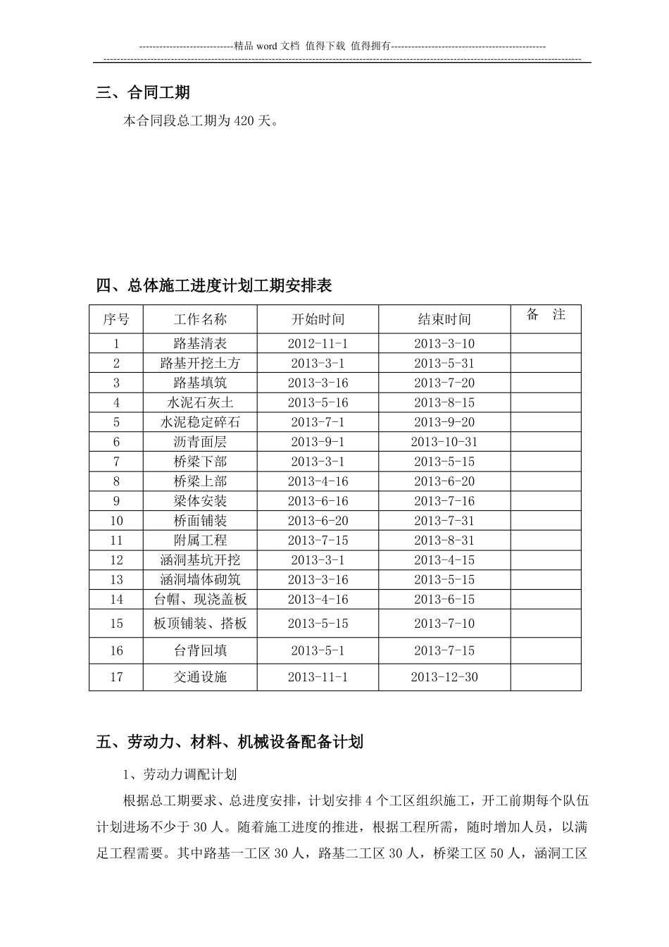 总体施工进度计划编制说明_第3页