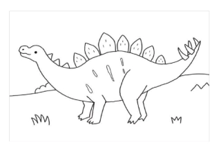 恐龙简笔画涂色
