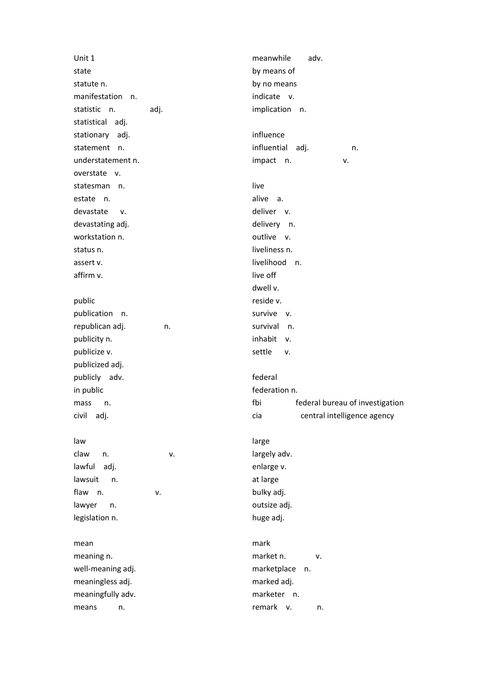恋恋有词高频词纯英文_第1页
