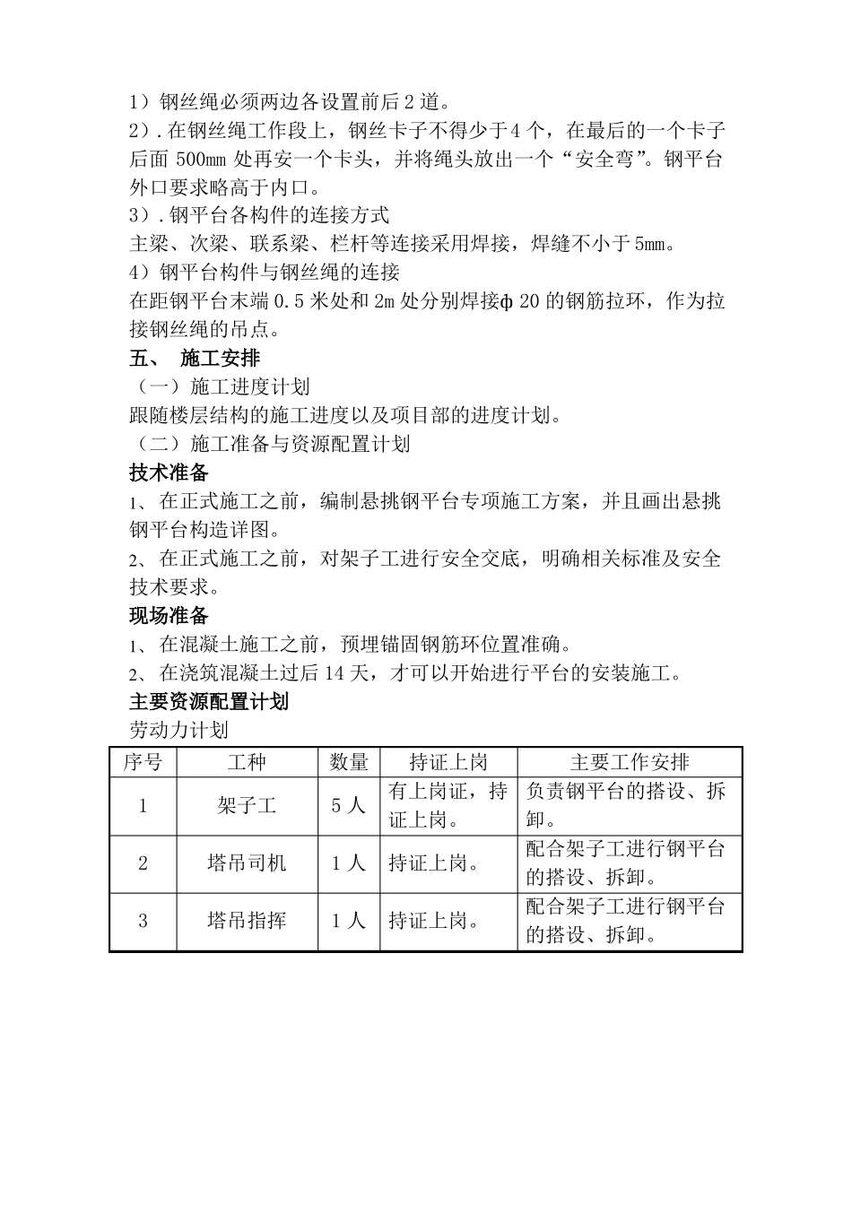 悬挑钢平台制作安装施工方案_第3页