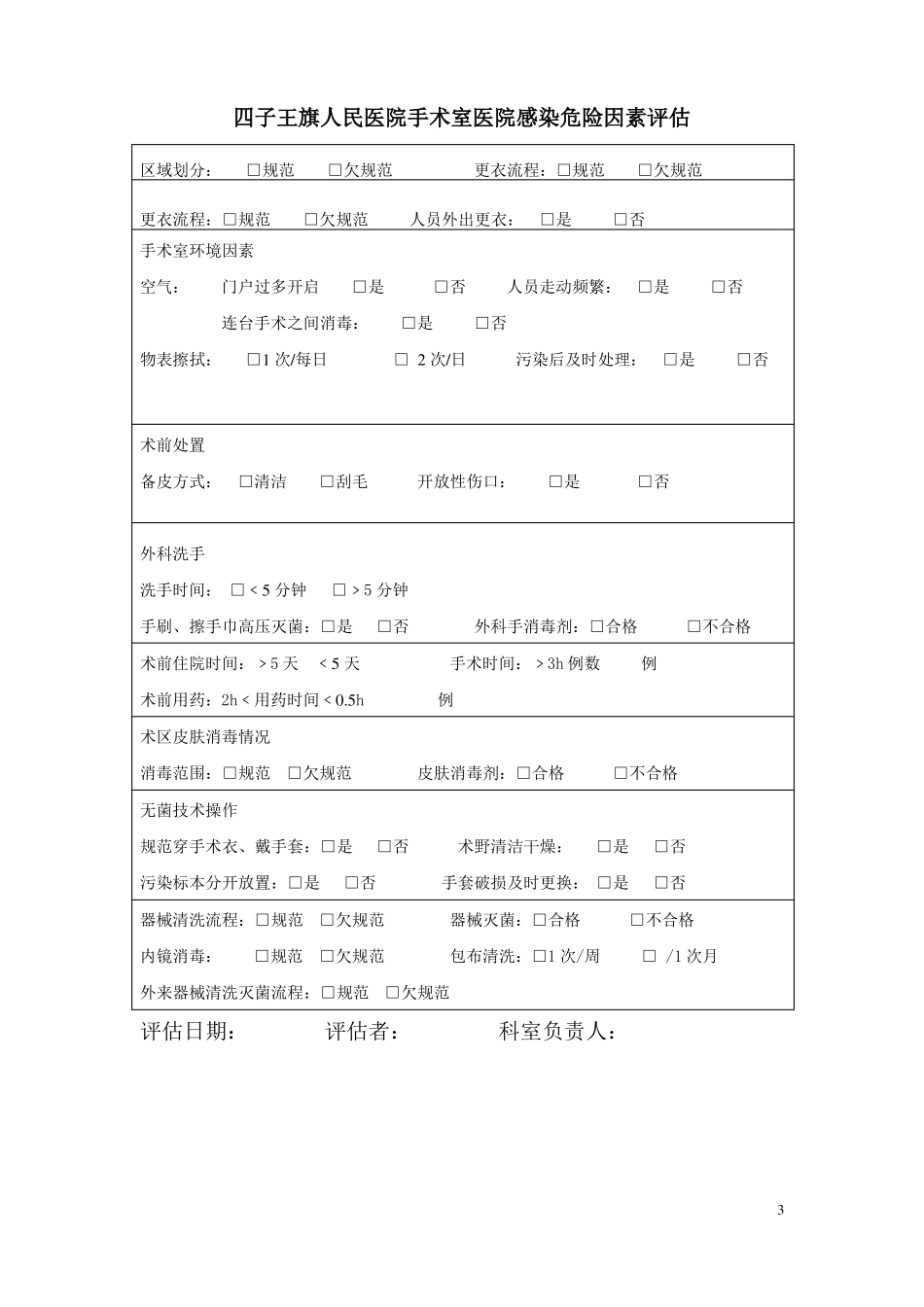 感染较高风险的科室与感染控制情况进行风险评价_第3页