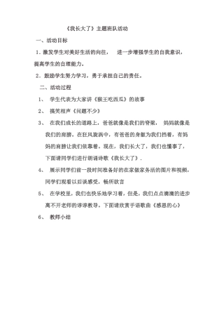 我长大了主题班队课
