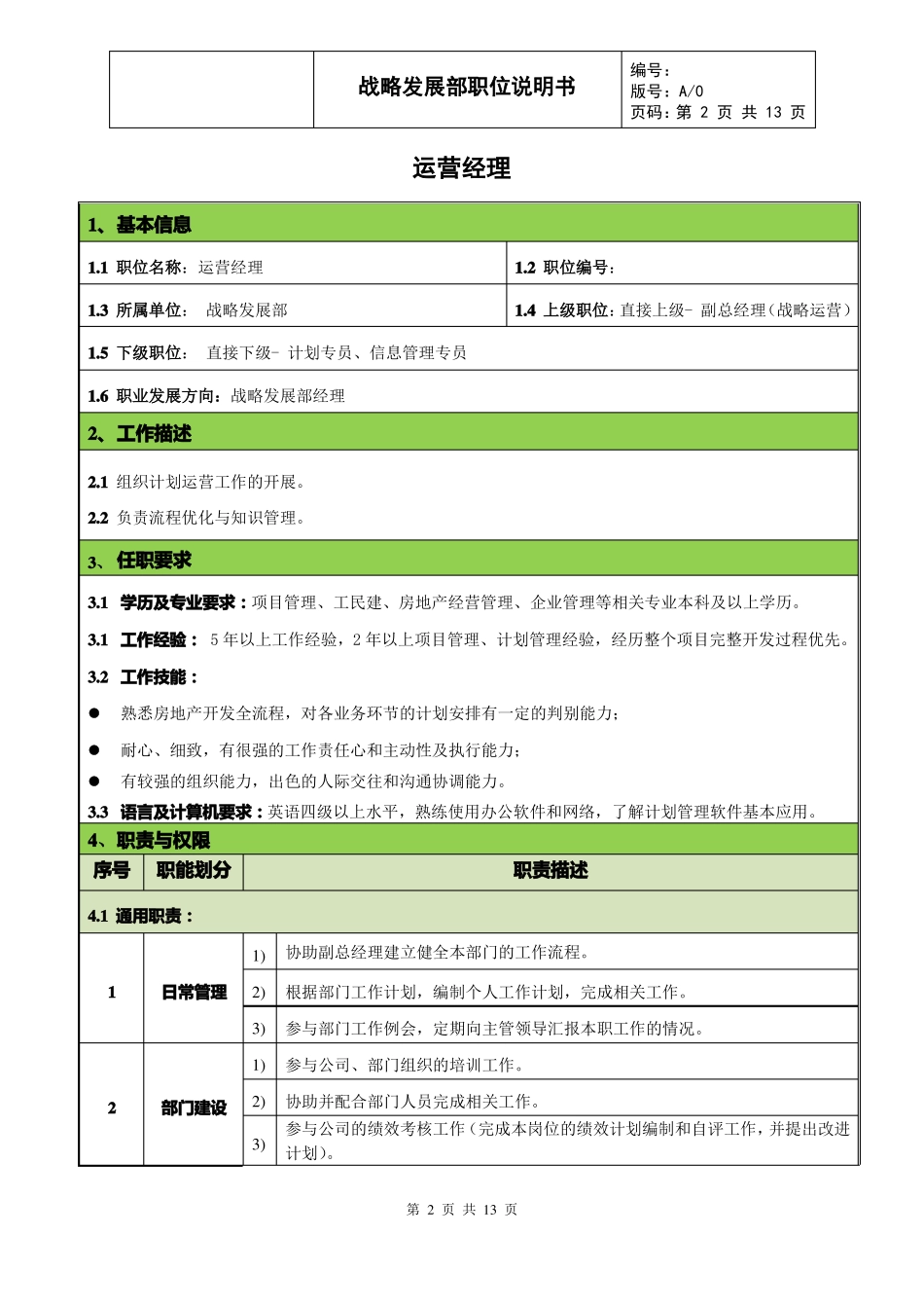 战略发展部岗位职责概要_第2页