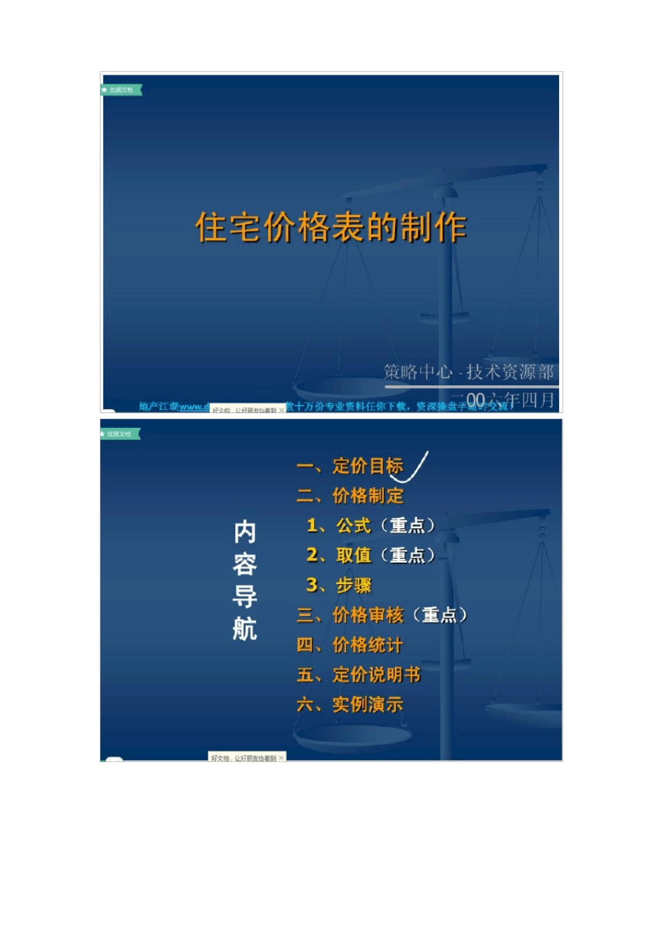 房地产住宅项目价格表的制作方法_第1页