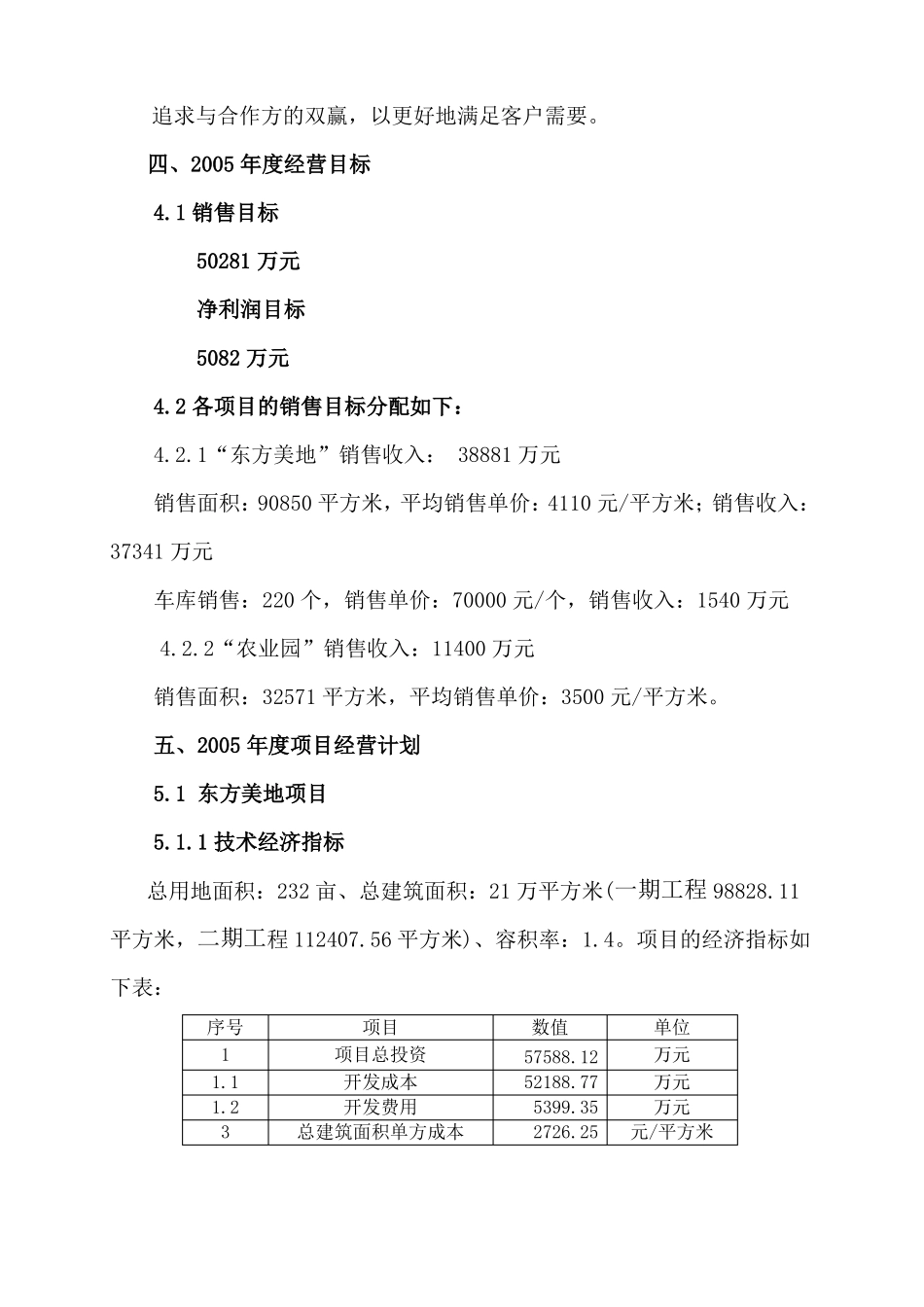 房地产公司经营计划与目标_第3页