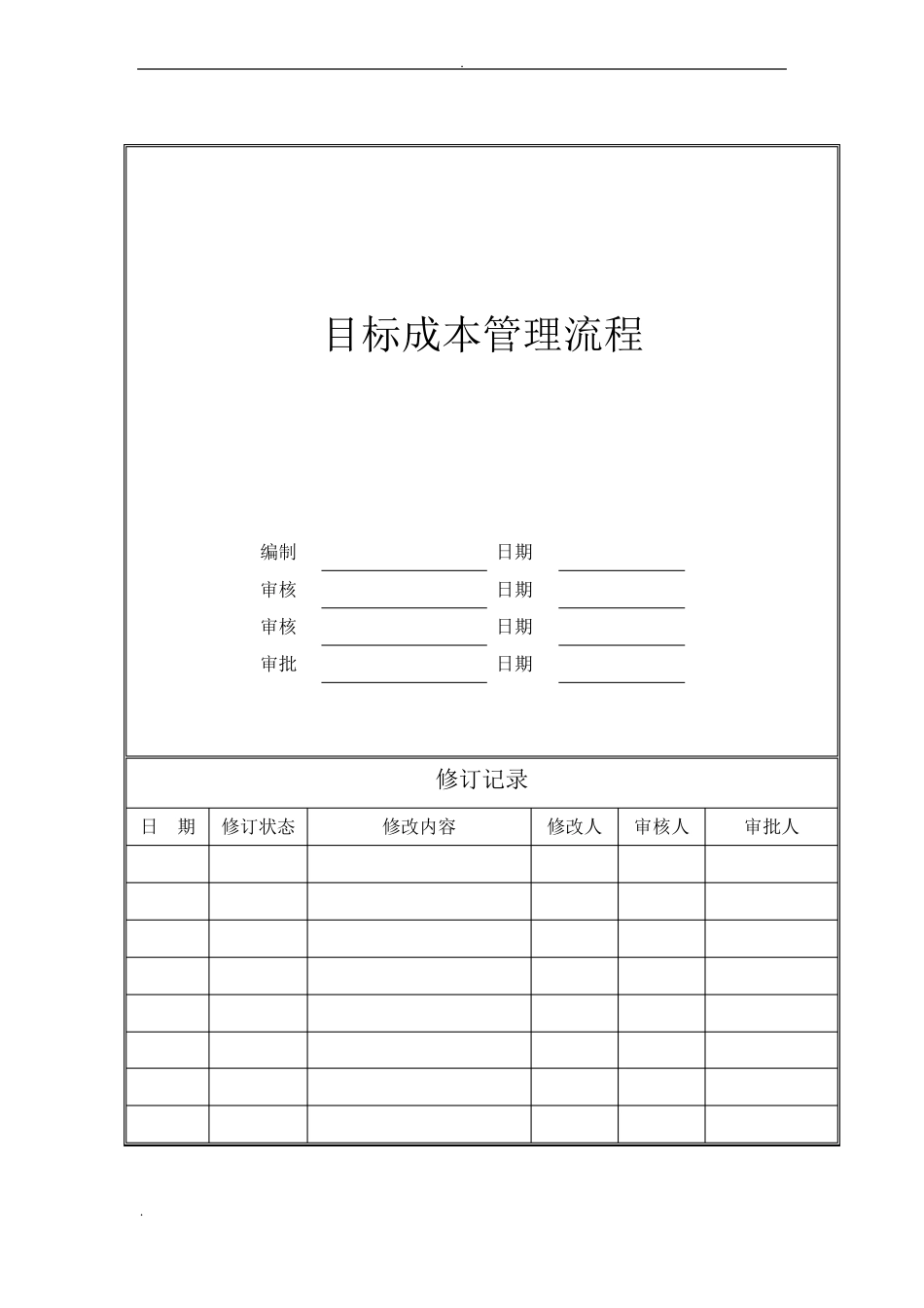 房地产公司项目开发目标成本管理流程_第1页