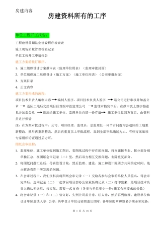 房建所有的工序房建资料必备