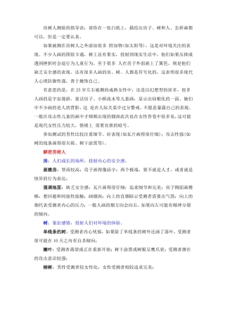 房树人测验汇总