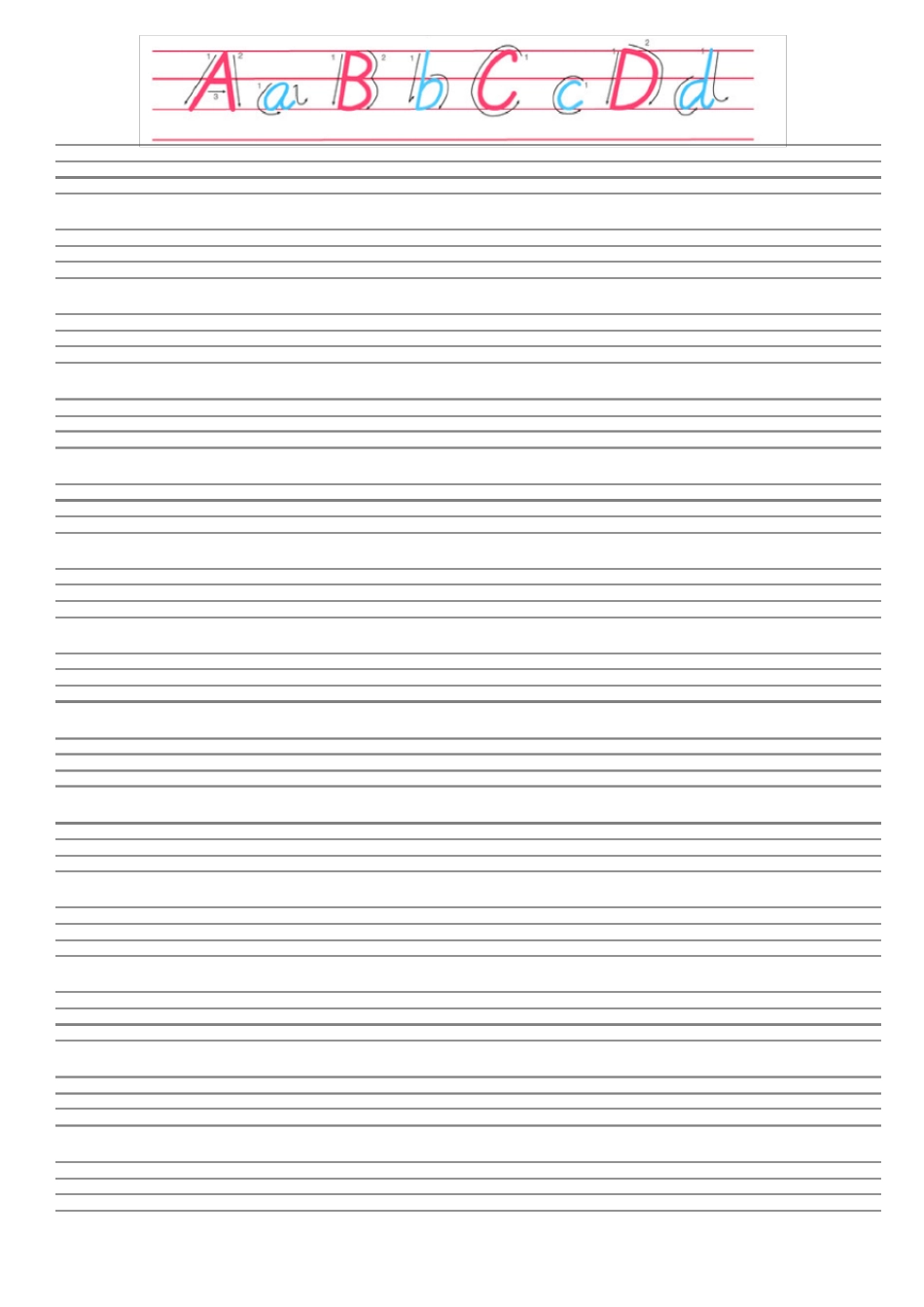 手写英语字母练习模板_第1页