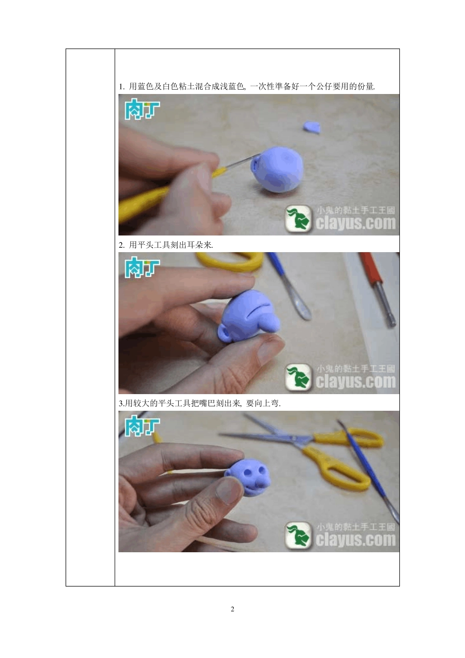 手工教案——蓝精灵_第2页