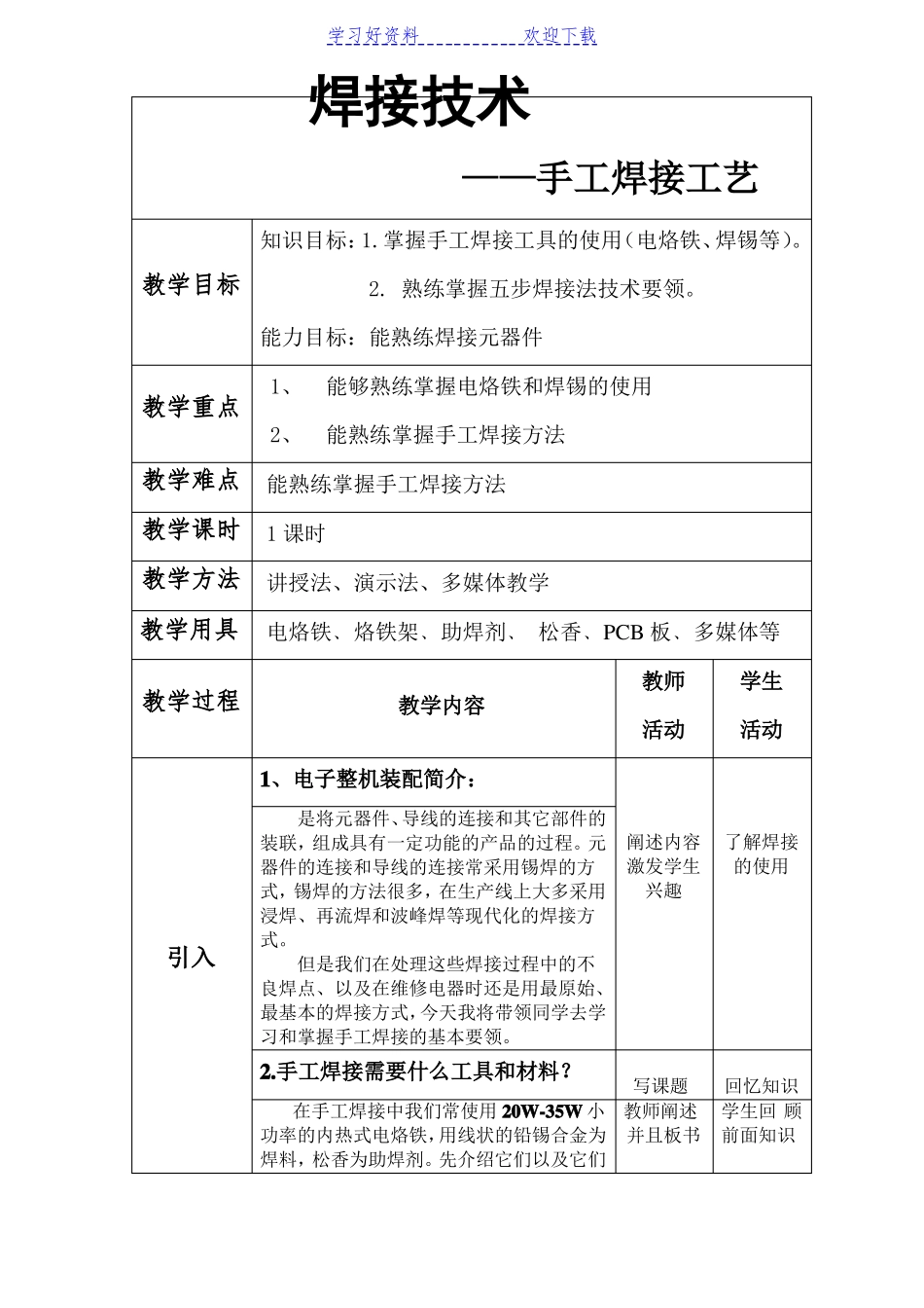 手工焊接公开课教案_第2页