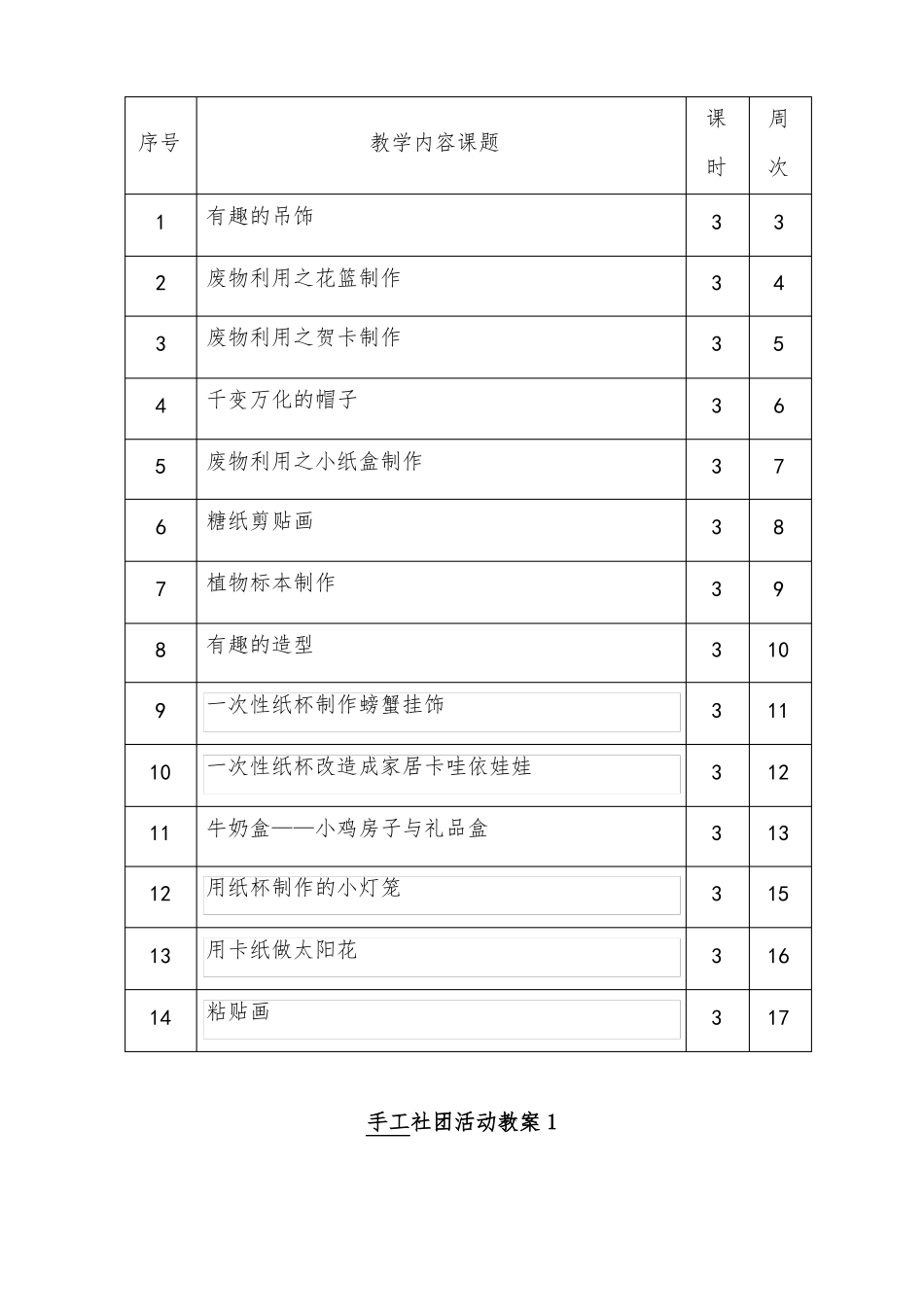 手工社团活动计划教案_第2页