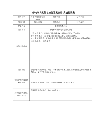 手术室应急预案演练