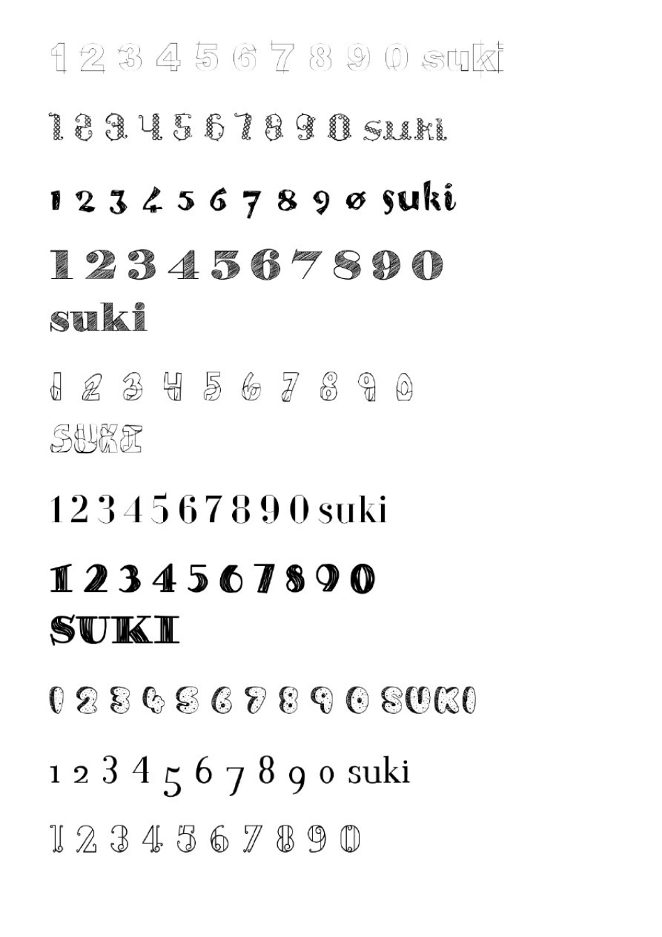 手账手写数字字体字帖_第3页