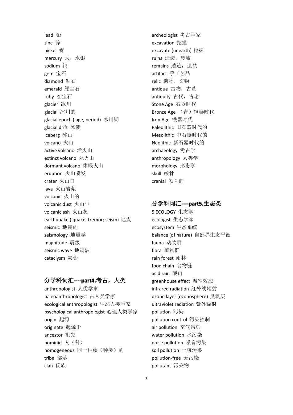 托福阅读学科词汇_第3页