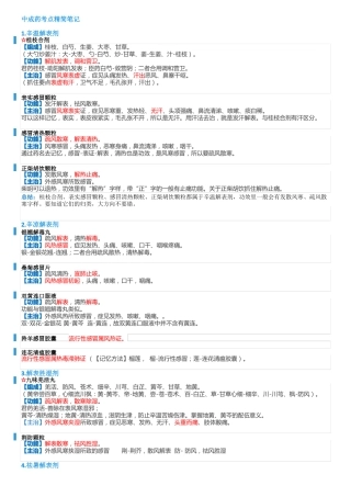 执业中药师药学专业知识二中成药考点