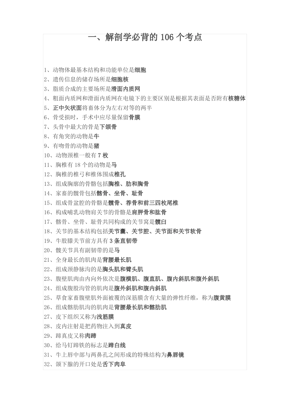 执业兽医考试必背考点_第1页