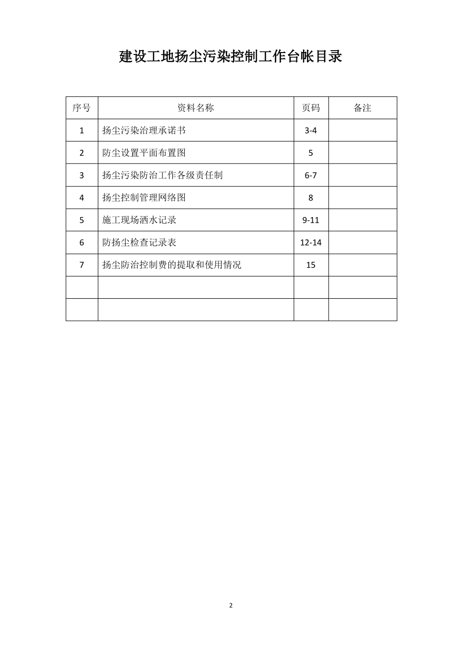 扬尘污染控制工作台帐_第2页