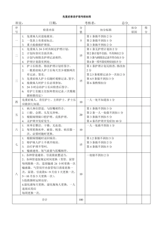 护理质量检查标准