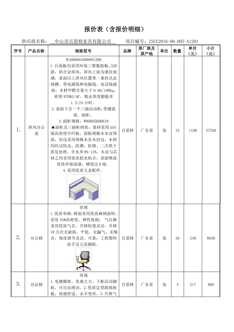 报价表含报价明细_第1页
