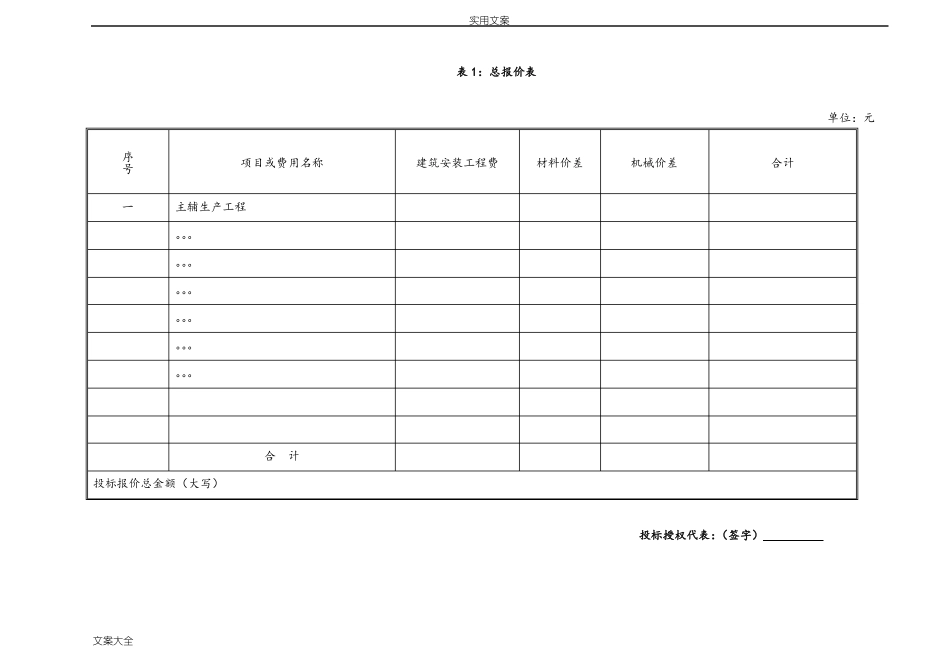 报价汇总情况表格式_第3页