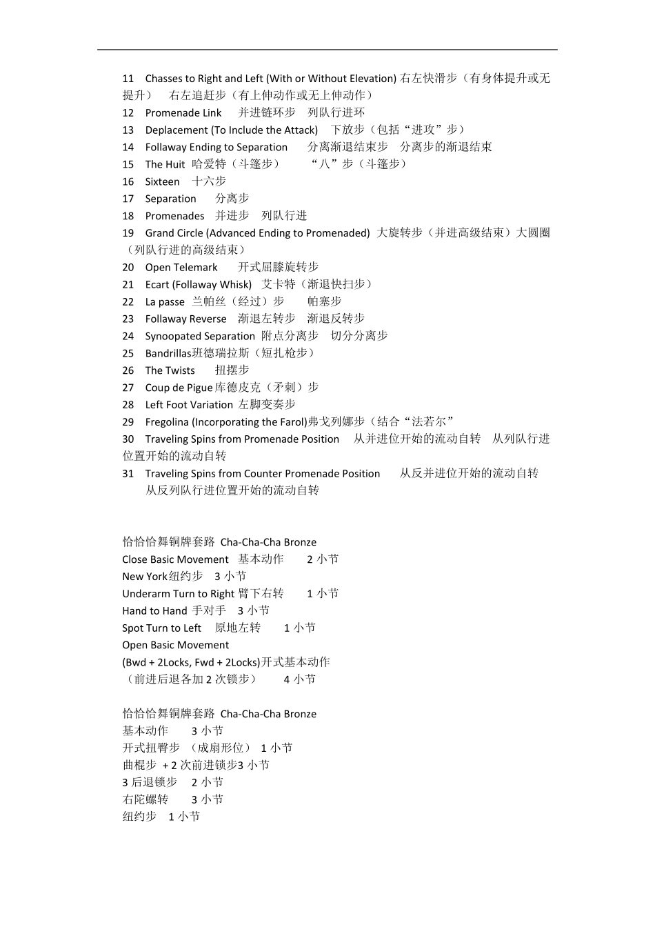 拉丁舞舞步名称及术语_第3页