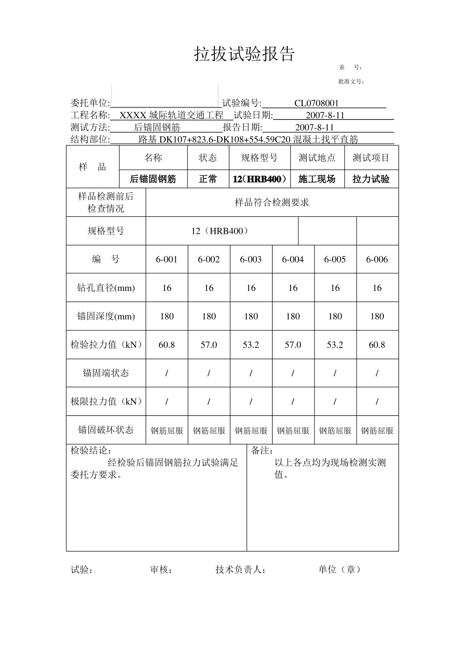 拉拔试验报告精品_第1页
