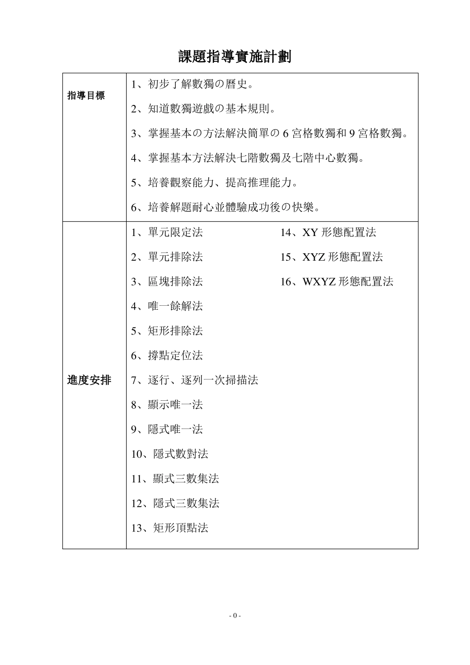 拓展型趣味数独课程计划_第1页