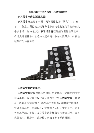 拓展项目---室内拓展多米诺骨牌