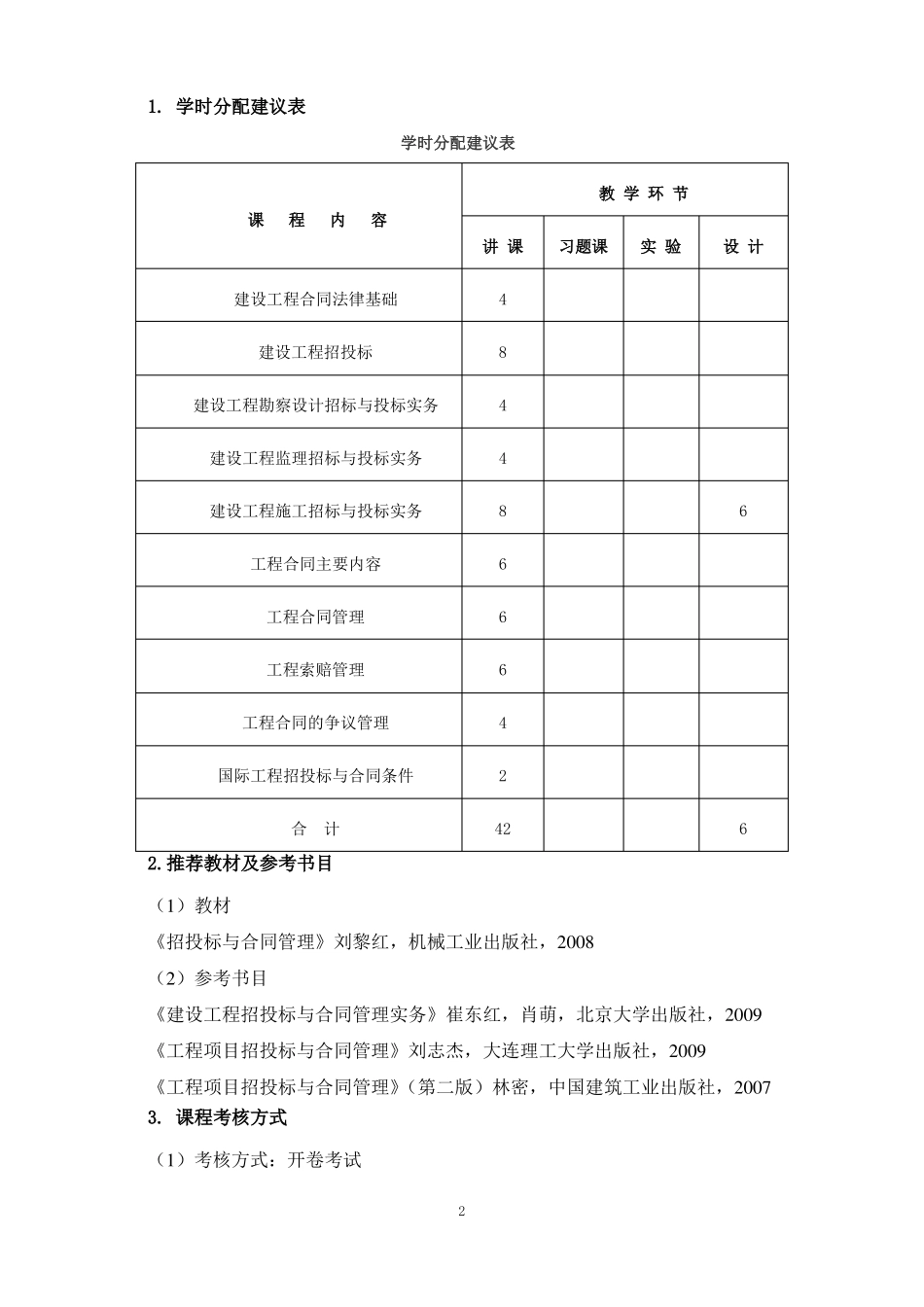 招投标与合同管理教学大纲_第2页