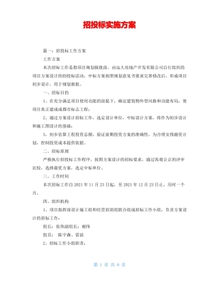 招投标实施方案